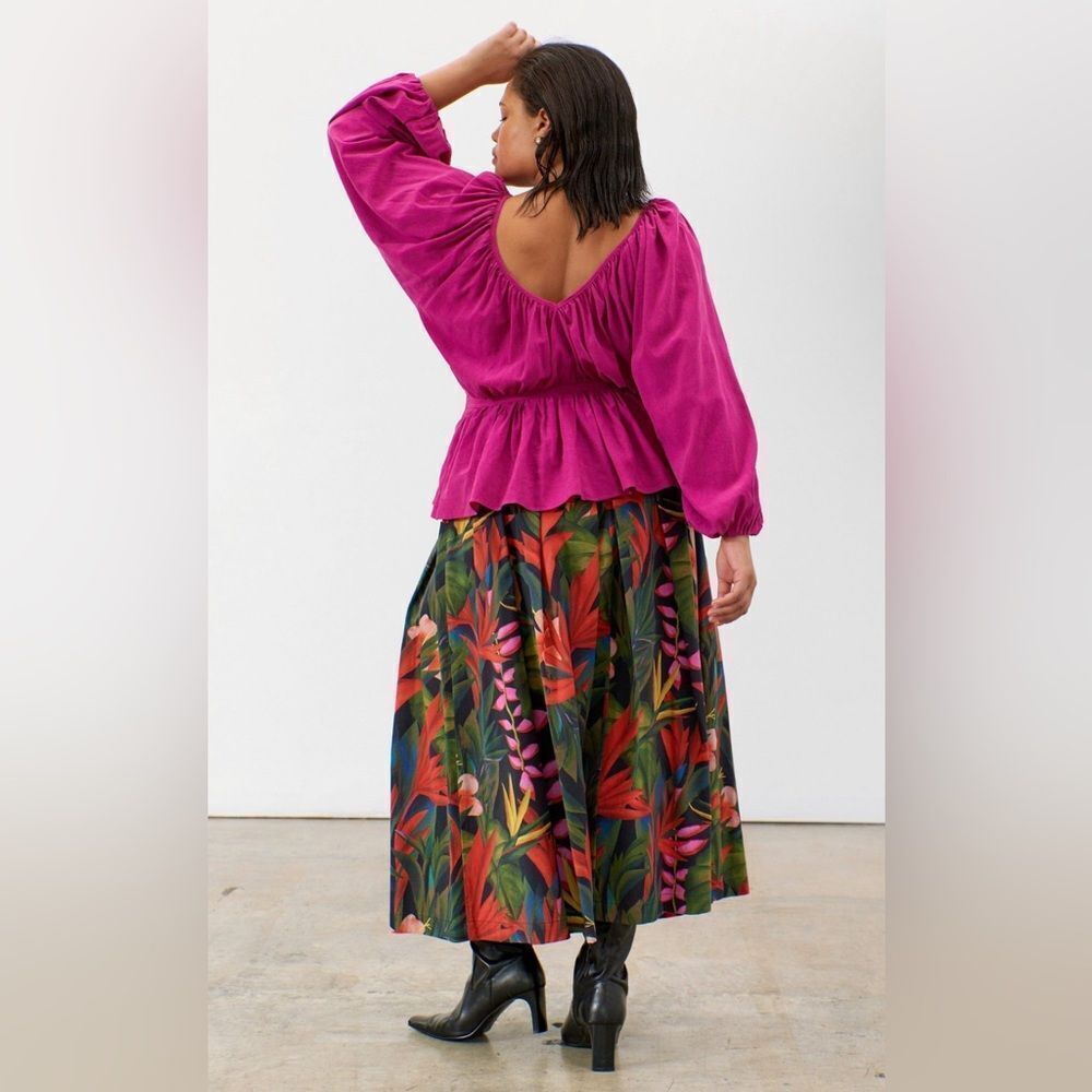 Mara Hoffman Hot Pink Peasant Blouse